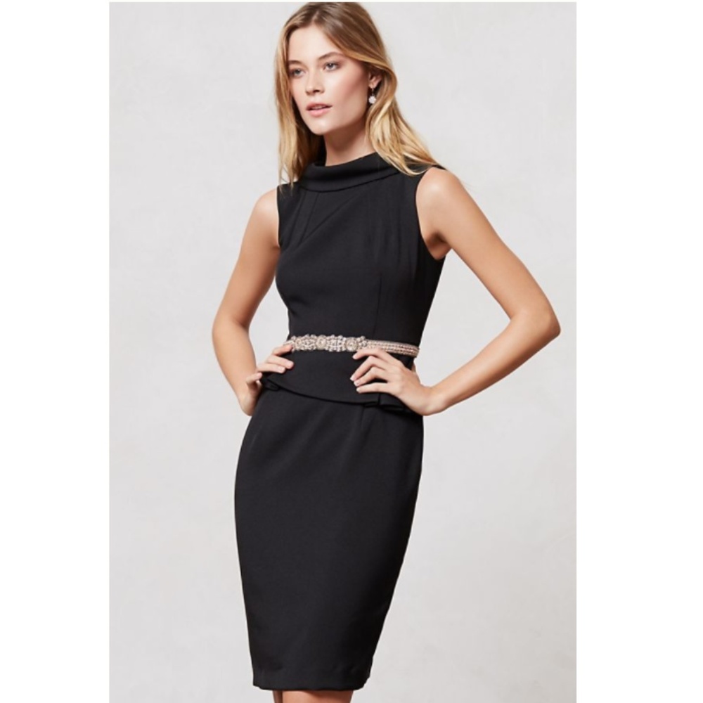 ANTHROPOLOGIE Ruby Belle Peplum Pencil Dress